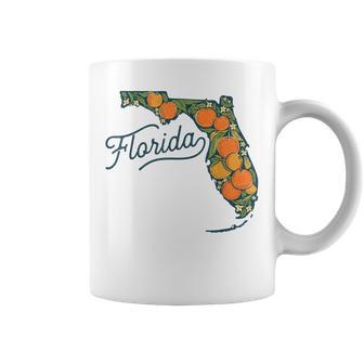 Florida Sunshine State Map Orange Citrus Fruit Retro Vintage Coffee Mug - Thegiftio UK