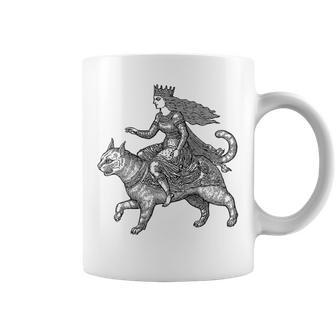 Freya Goddess Freyja Viking Norse Mythology Celtic Knot Coffee Mug - Thegiftio UK