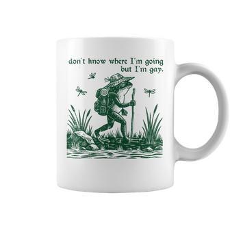 Frog Dont Know Where Im Going But Im Gay Lgbtq Women Coffee Mug - Monsterry