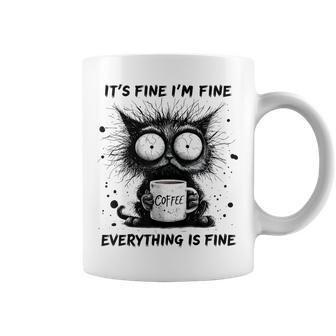 Cat Lover It's Fine I'm Fine Everything Is Fine Coffee Mug - Thegiftio UK