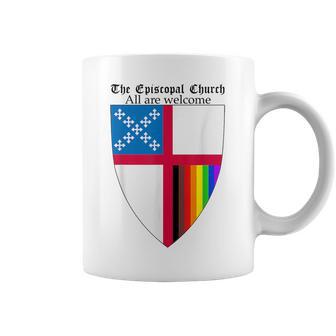 Episcopal Church Shield With 8 Colours Rainbow Pride Coffee Mug - Thegiftio UK