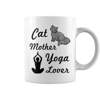 Gato Madre Yoga Amante Lindo Gatos Mamá Regalo Es Yogi Top Cuello Taza de café - Regaloses