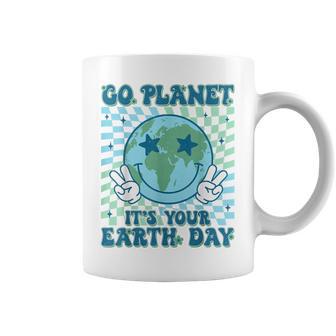 Go Planet It's Your Earth Day Hippie Planet Anniversary 2025 Coffee Mug - Thegiftio UK