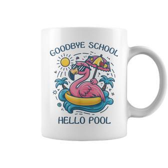Goodbye School Hello Pool Summer Flamingo Coffee Mug - Thegiftio UK