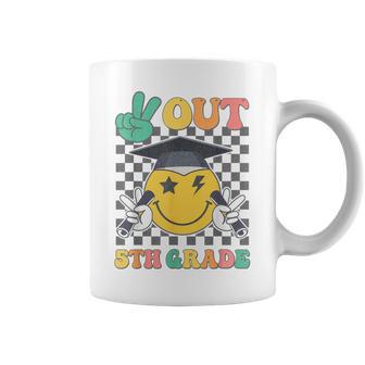 Groovy Peace Out 5Th Grade Last Day Of School Fifth Grade Coffee Mug - Thegiftio UK