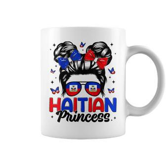 Haitian Princess Messy Bun Haitian Flag Day Girl Coffee Mug - Thegiftio UK