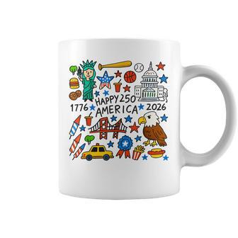 Happy America 250 Birthday Patriotic Usa Flag 1776 2026 Coffee Mug | Mazezy