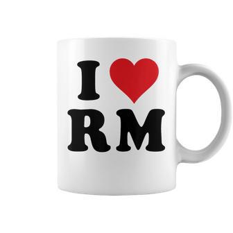 I Heart Rm Initials I Love RM First And Last Name R M Coffee Mug - Monsterry