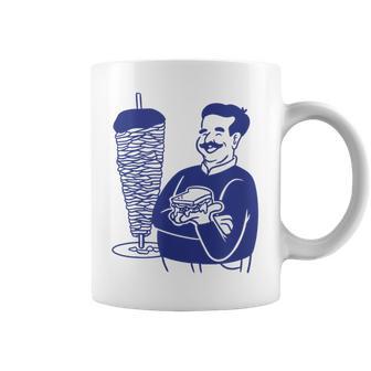 Hombre De Dibujos Animados Con Kebab Comida Rápida Felizandwich Taza de café - Regaloses