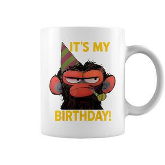Humor It's My Birthday Grumpy Monkey Meme Coffee Mug - Thegiftio UK