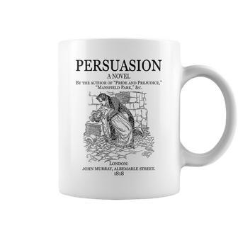 Jane Austen Persuasion Portada De Libro Literatura Clásica Cuello Taza de café - Regaloses