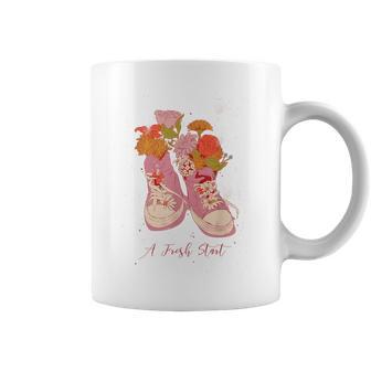 Jolie Paire De Chaussures Avec Fleurs Rétrointage Tasse - Cadeauxyz