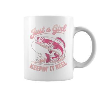 Just A Girl Keeping It Reel Fishing Fisher Girl Coffee Mug - Thegiftio UK