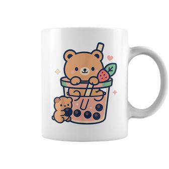 Kawaii Teddy Bear With Bubble Tea Boba Cute Coffee Mug - Thegiftio UK