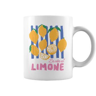 La Vita Al Limone Italian Lemon Fruit Summer Aesthetic Coffee Mug | Mazezy
