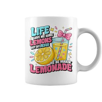 Life Gave Me Some Lemon But My Jesus Coquette Girl Coffee Mug - Monsterry