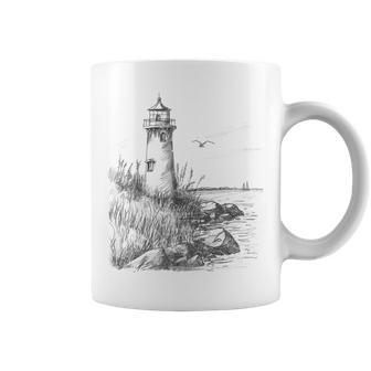 Lighthouse Vintage Light Tower Seaside Nautical House Sketch Coffee Mug - Thegiftio UK