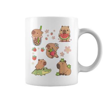 Lindo Pijama Kawaii Capybara Boba Tea Para Niñas Y Es Taza de café - Regaloses