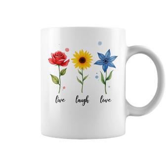 Live Laugh Love Flowers Coffee Mug - Thegiftio
