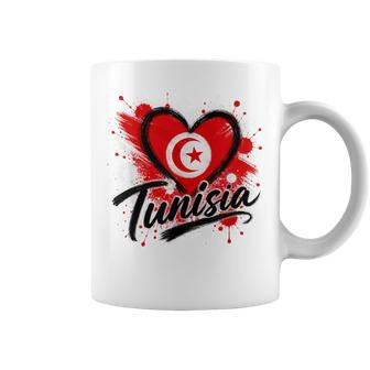 I Love Tunisia 旅行旗 ハート ツーリスト バケーション デザイン コーヒーマグ - Kawaiitshirt