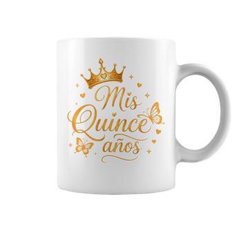 Mariposa Quinceañera Mis Xv Años 15 Cumpleaños Niña Taza de café - Regaloses