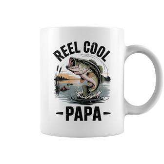 Men's Fishing Dad Reel Cool Papa Bass Fish Fisherman Coffee Mug - Thegiftio UK