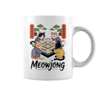 Meowjong Cat Mahjong Anime Kawaii Cats Coffee Mug - Thegiftio