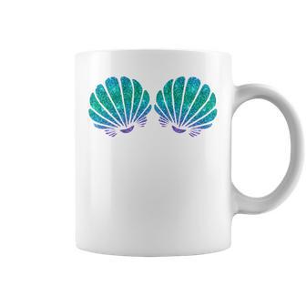Mermaid Sea Shell Bra Costume Comfort Colors Crop Top Coffee Mug - Thegiftio UK