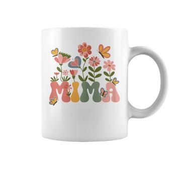 Mima Grandma Wildflower Retro Groovy Floral Mima Coffee Mug - Thegiftio UK