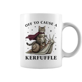 Off To Cause A Kerfuffle Whimsical Cat Meme Coffee Mug - Monsterry UK
