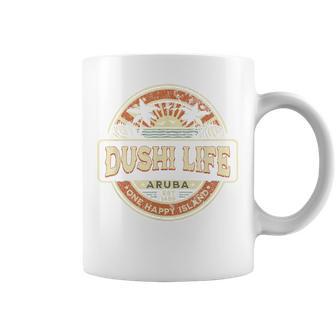 One Happy Island Aruba Cool Text Dushi Bida Vintage Coffee Mug - Thegiftio UK