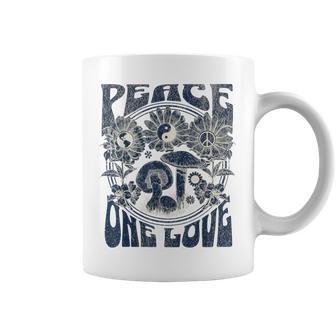 One Love Peace Céleste Mystique Fleurs Champignons Terre Tasse - Cadeauxyz