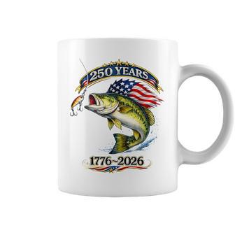 Patriotic Bass Fish And Flag 250 Years Fishing Coffee Mug - Thegiftio UK
