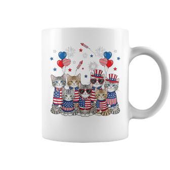 Patriotic Cats American Flag 4Th Of July Girls Cat Coffee Mug - Thegiftio UK