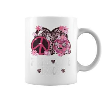 Peace Love Disco Outfit Leopard Print Girls 70S Disco Coffee Mug - Thegiftio