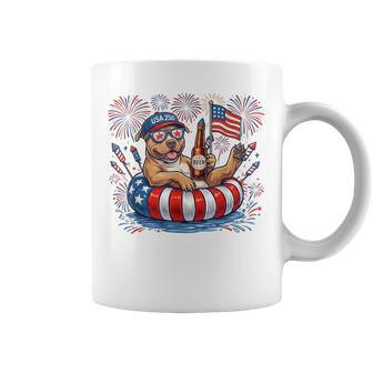 Pitbull Patriotic Dog Beer Drinking 4Th Of July Coffee Mug - Thegiftio UK