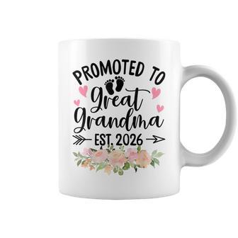 Promoted To Great Grandma Est 2026 First Time New Grandma Coffee Mug - Monsterry