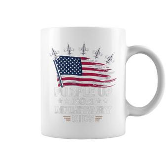 Purple Up For Military Kids Month Support American Flag Coffee Mug - Thegiftio UK