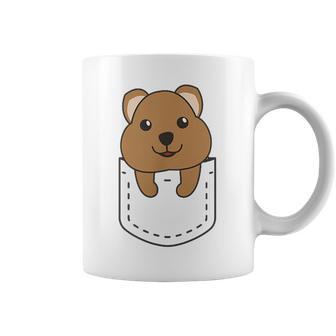 Quokka In Pocket かわいいクオッカ 胸ポケットクオッカ コーヒーマグ - Kawaiitshirt