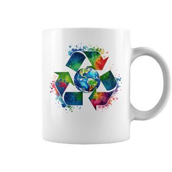 Recycle Symbol With Earth Supporting Earth Day Every Day Coffee Mug - Thegiftio UK