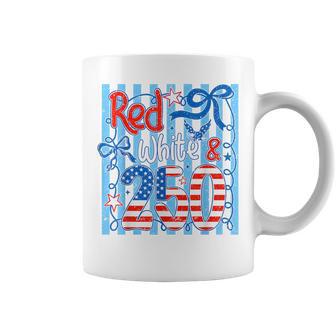 Red White & 250 Coquette Bow American 250Th Anniversary Usa Coffee Mug - Thegiftio UK
