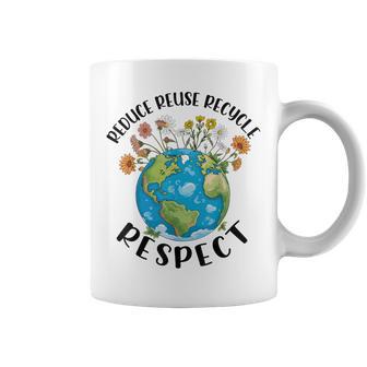 Reduce Reuse Recycle Respect Earth Day Teacher Girl Women Coffee Mug - Thegiftio UK