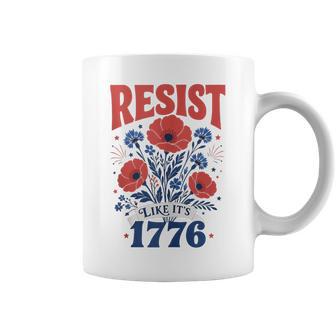 Resist Like It's 1776 Vintage Floral 4Th Of July Coffee Mug - Thegiftio UK