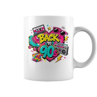 Retro Back To 90S Cassette Tape Boombox Rollerkate Noventa Taza de café - Regaloses