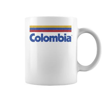 Retro Colombia Flag Vintage Colombian Pride Yellow Colombia Coffee Mug | Seseable CA