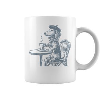 Retro Dachshund París Perro Francés Caféalchicha Perro Mamá Papá Taza de café - Regaloses