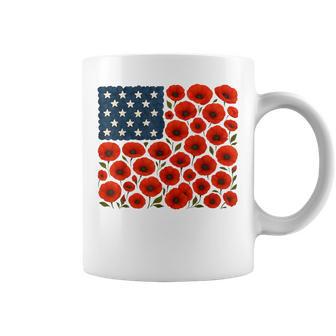 Retro Flower Usa Flag Boho 4Th Of July American Flag Women Coffee Mug - Thegiftio