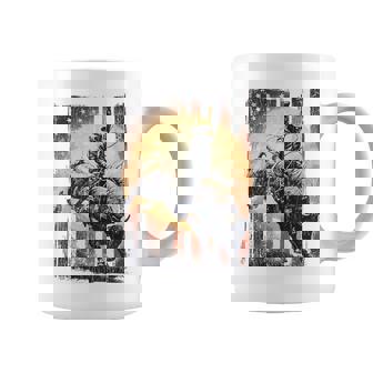 Rodeo Rider Bull Retro Patriotic Cowboy Usa Flag Coffee Mug | Seseable CA