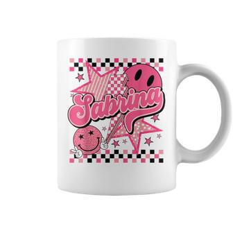 Sabrina First Name I Love Sabrina Checkered Groovy 80'S Coffee Mug | Seseable UK