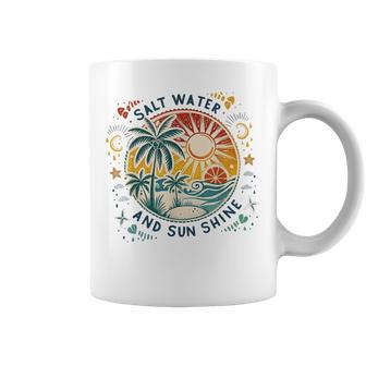 Salt Water And Sun Shine Vintage Retro Tropical Beach Coffee Mug - Thegiftio